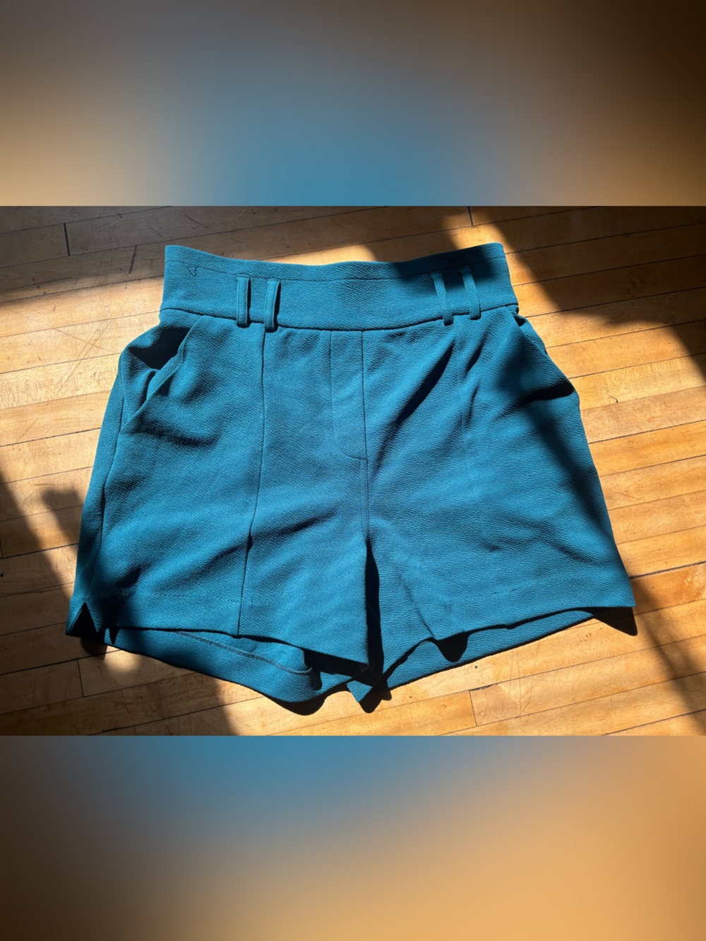 Maurices Teal High-Waist Pleated Women's Shorts
